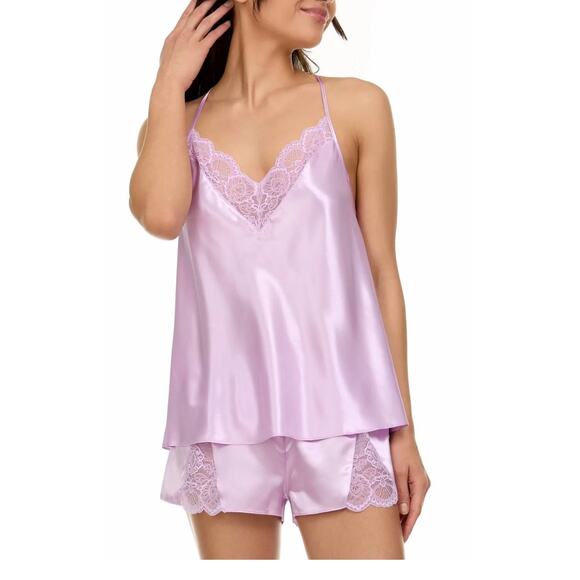 Flora Other - Brand New Flora Women's Size Medium Purple Orchid Satin Sleepwear Set 2 Piece